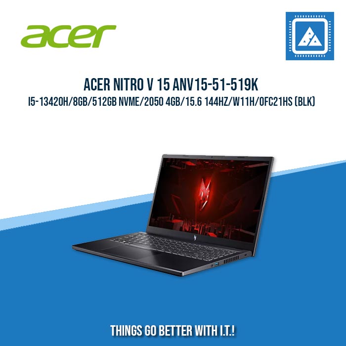 ACER NITRO V 15 ANV15-51-519K I5-13420H/8GB/512GB NVME/2050 4GB | BEST FOR GAMING AND AUTOCAD LAPTOP ACER NITRO V 15 ANV15-51-519K I5-13420H/8GB/512GB NVME/2050 4GB | BEST FOR GAMING AND AUTOCAD LAPTOP
